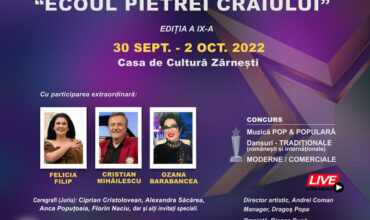 Festivalul „Ecoul Pietrei Craiului” Zarnesti la Casa de Cultura a orasului 30 septembrie – 2 octombrie 2022